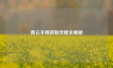 青云手镯获取攻略全揭秘