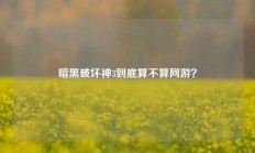 暗黑破坏神3到底算不算网游？