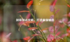 剑帝加点攻略，打造最强输出