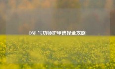 DNF 气功师护甲选择全攻略
