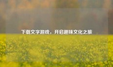 下载文字游戏，开启趣味文化之旅
