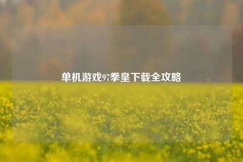 单机游戏97拳皇下载全攻略