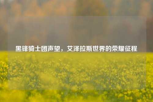 黑锋骑士团声望,艾泽拉斯世界的荣耀征程