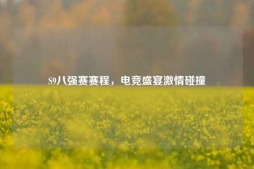 S9八强赛赛程,电竞盛宴激情碰撞