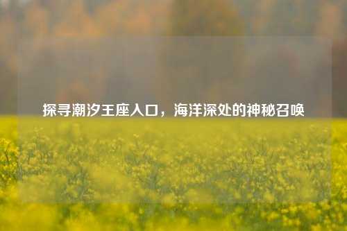 探寻潮汐王座入口,海洋深处的神秘召唤
