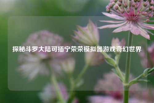 探秘斗罗大陆可插宁荣荣模拟器游戏奇幻世界